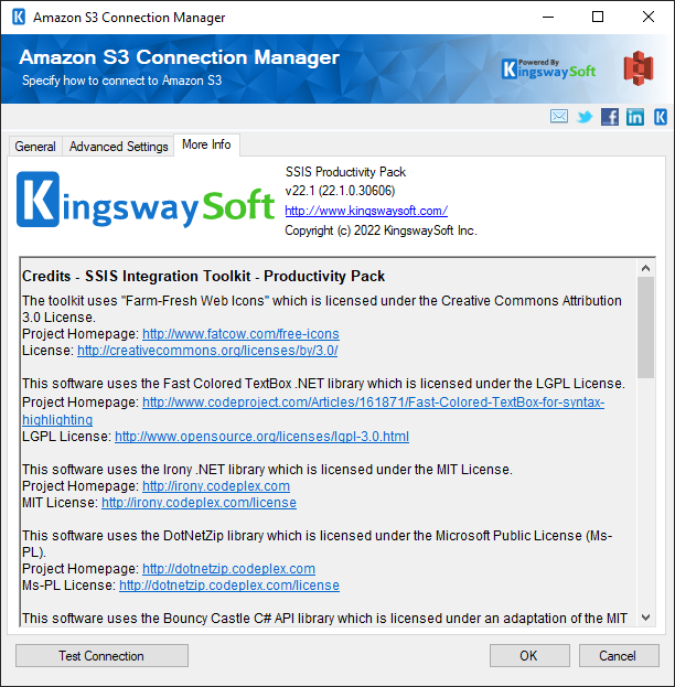 SSIS AWS S3 Connection - More Info